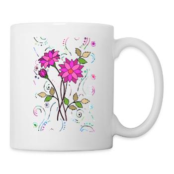 Fleur - Mug blanc - blanc - Droite