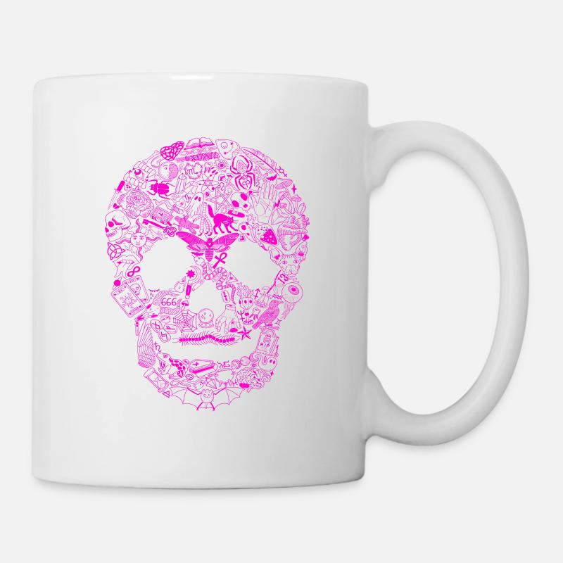 Gothic Skull Goth Style Dark Heavy Metal WGT - Mug - white