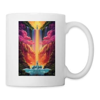 Iridescent Cascade: Colorful Waterfall - Mug - white - Right