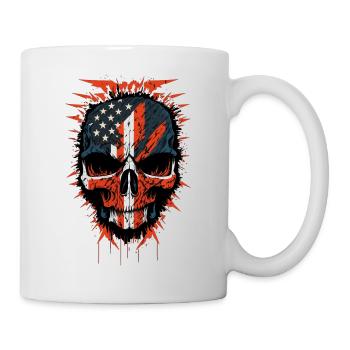 American Flag Skull - Tasse - Weiß - Rechts