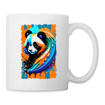 Buntes Kunst Potrait Panda 1.2 - Tasse - Weiß - Rechts