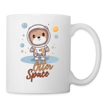 Espace Loutre, mignon, style comique - Mug blanc - blanc - Droite
