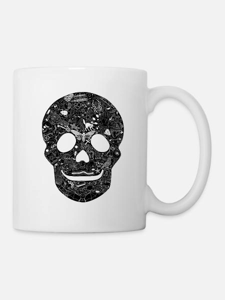 Gothic Totenkopf Goth Style düster Heavy Metal WGT - Tasse - Weiß