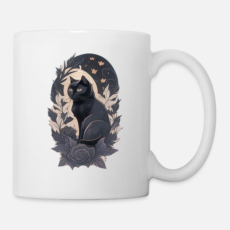 chat style gothique - Mug blanc - blanc
