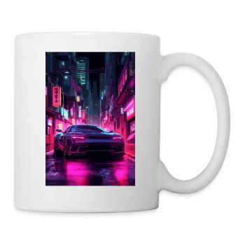 Auto Neon Stadt - Tasse - Weiß - Rechts
