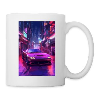 Auto Neon Stadt - Tasse - Weiß - Rechts