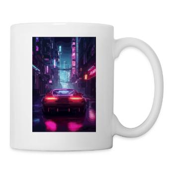 Auto Neon Stadt - Tasse - Weiß - Rechts