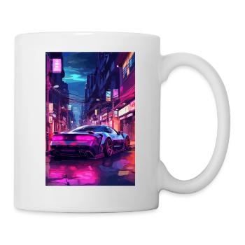 Auto Neon Stadt - Tasse - Weiß - Rechts