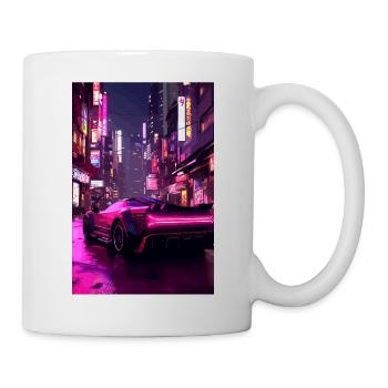 Auto Neon Stadt - Tasse - Weiß - Rechts