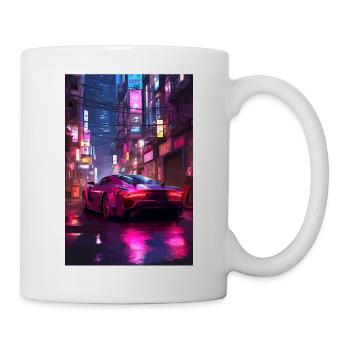 Auto Neon Stadt - Tasse - Weiß - Rechts
