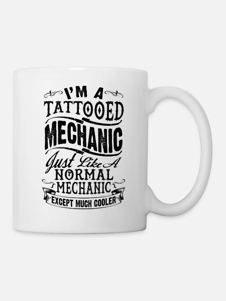 Tätowierter Mechaniker - Tasse - Weiß