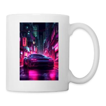 Auto Neon Stadt - Tasse - Weiß - Rechts