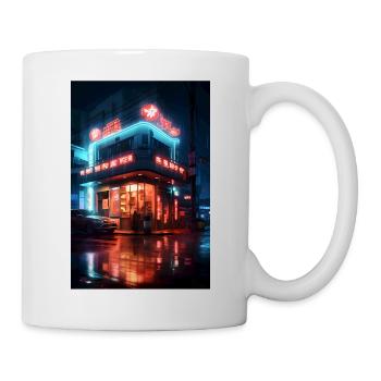 Straße Neon Stadt - Tasse - Weiß - Rechts