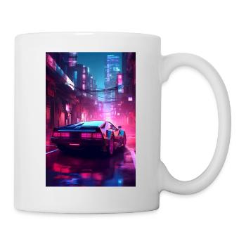 Auto Neon Stadt - Tasse - Weiß - Rechts