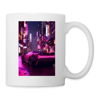 Auto Neon Stadt - Tasse - Weiß - Rechts