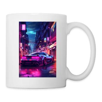 Auto Neon Stadt - Tasse - Weiß - Rechts