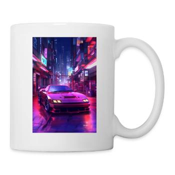 Auto Neon Stadt - Tasse - Weiß - Rechts