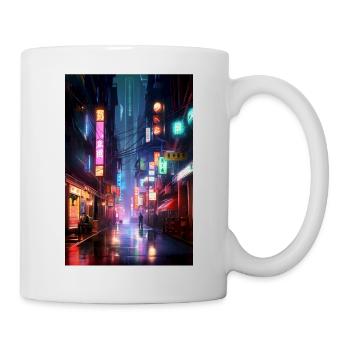 Straße Neon Stadt - Tasse - Weiß - Rechts