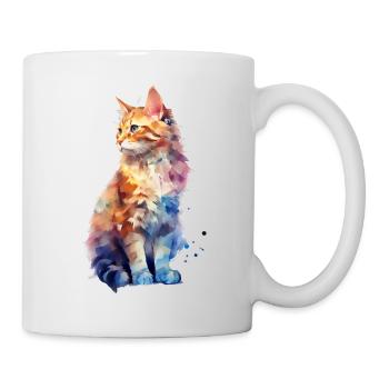 Pastell Katze - Tasse - Weiß - Rechts