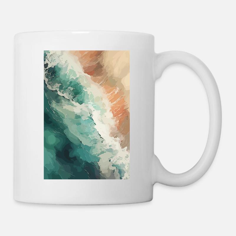 Strand Sommer Aquarell - Tasse - Weiß
