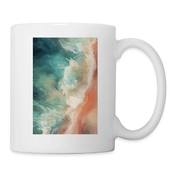 Strand Sommer Aquarell - Tasse - Weiß - Rechts