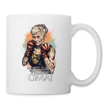 Sois gentil avec moi, ou j’aurai ma grand-mère! - Mug blanc - blanc - Droite