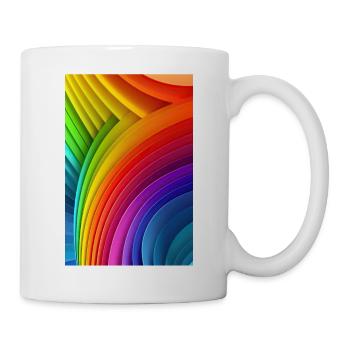 Rainbow Reverie: Colorful LGTBQ+ Pattern Art Print - Mug - white - Right