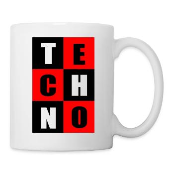 Techno Rot und Schwarz - Tasse - Weiß - Rechts