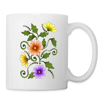 Fleur - Mug blanc - blanc - Droite