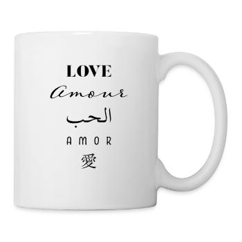 love amour habun amor aishite mots en noir - Mug blanc - blanc - Droite