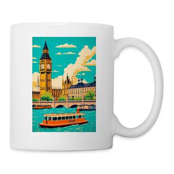 Affiche vintage de Londres - Mug blanc - blanc - Droite