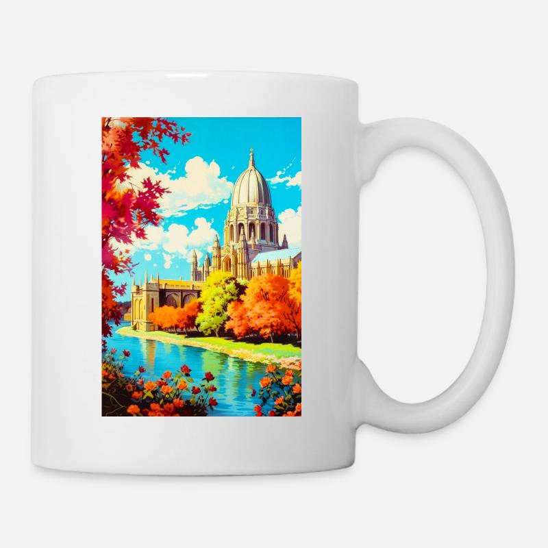 Affiche de voyage vintage d’Oxford - Mug blanc - blanc