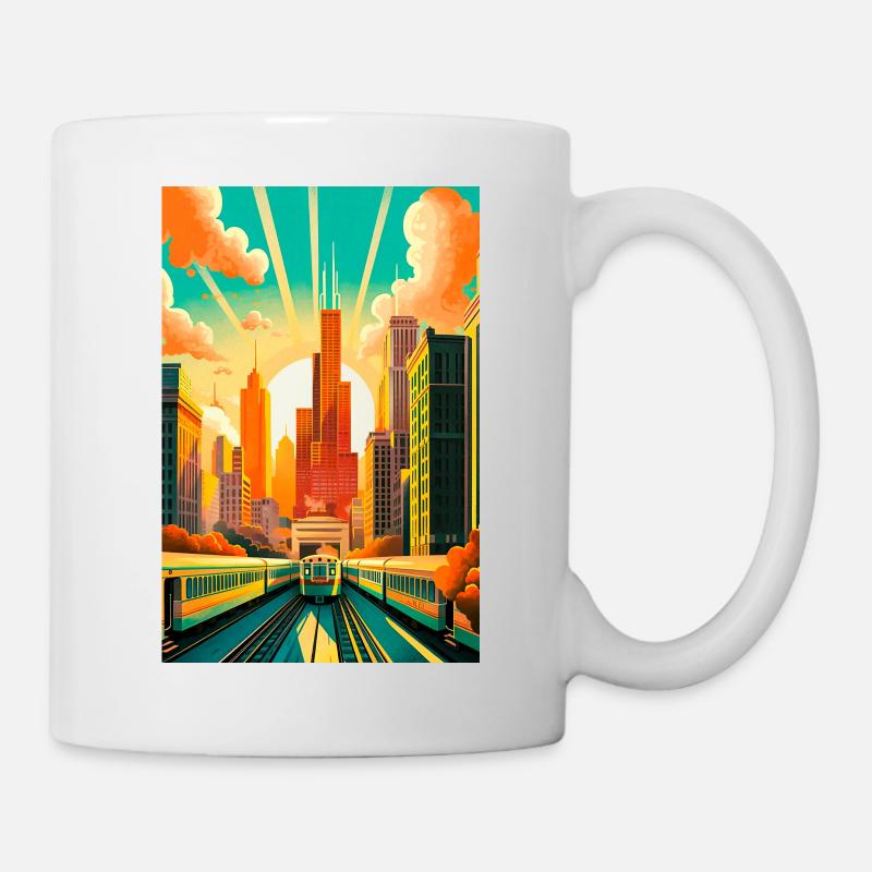 Chicago Travel Poster - Mug - white