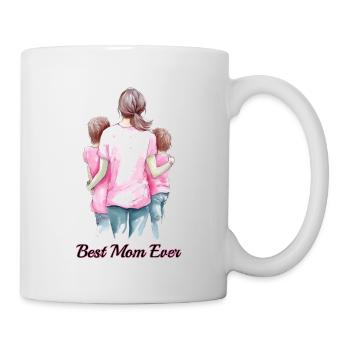 Mere et enfants de dos - Mug blanc - blanc - Droite