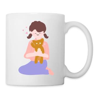 Cat sits in human palm2 - Mug - white - Right