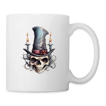 Dessin de cylindre de crâne - Mug blanc - blanc - Droite