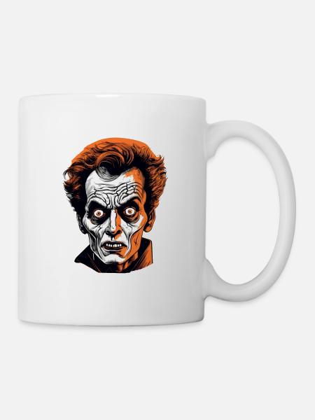 60er Jahre Horrorfilm Charakter Illustration - Tasse - Weiß
