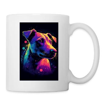 Jack Russell Terrier Synthwave Cadeau - Mug blanc - blanc - Droite