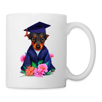 Bachelor Dobermann Schulabschluss Studium Hunde - Tasse - Weiß - Rechts