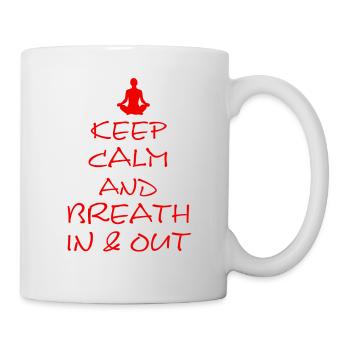 breath in and breath out - Tasse - Weiß - Rechts