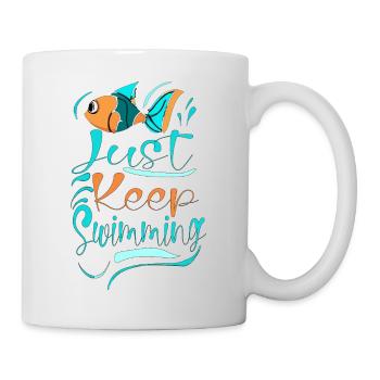 WALE SCHWIMMEN EINFACH WEITER - Tasse - Weiß - Rechts