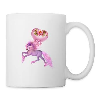 Merveilleux poulain fantastique avec des cœurs. - Mug blanc - blanc - Droite