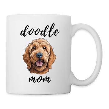 Goldendoodle Niedliches Gekritzel Mama Hundegesicht - Tasse - Weiß - Rechts