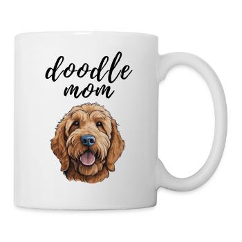 Goldendoodle Niedliches Gekritzel Mama Hundegesicht - Tasse - Weiß - Rechts