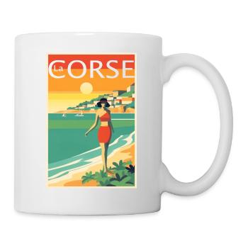 La Corse Plage Vintage - Mug blanc - blanc - Droite