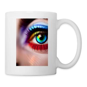 Œil arc-en-ciel - Mug blanc - blanc - Droite