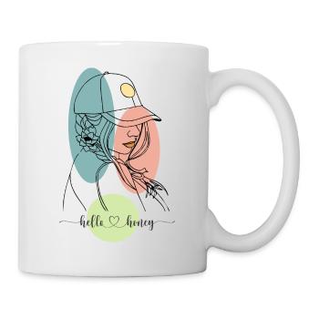 Hallo Schatz minimalistische Kunst - Tasse - Weiß - Rechts