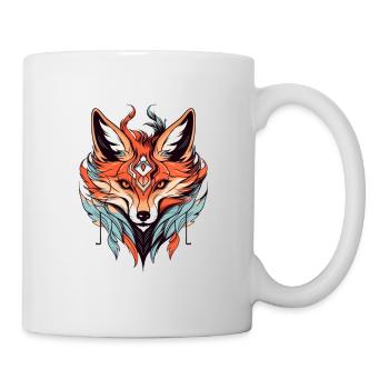 Fox Neo Traditional Tattoo Drawing - Mug - white - Right