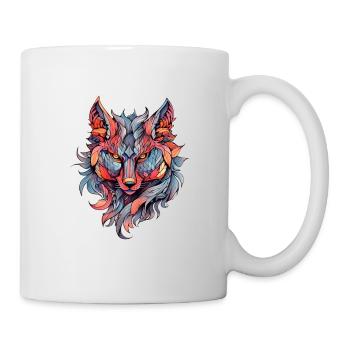 Fox Neo Traditional Tattoo Drawing - Mug - white - Right