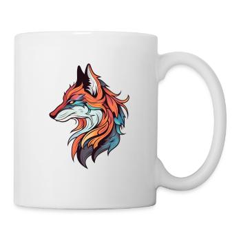 Fox Neo Traditional Tattoo Drawing - Mug - white - Right